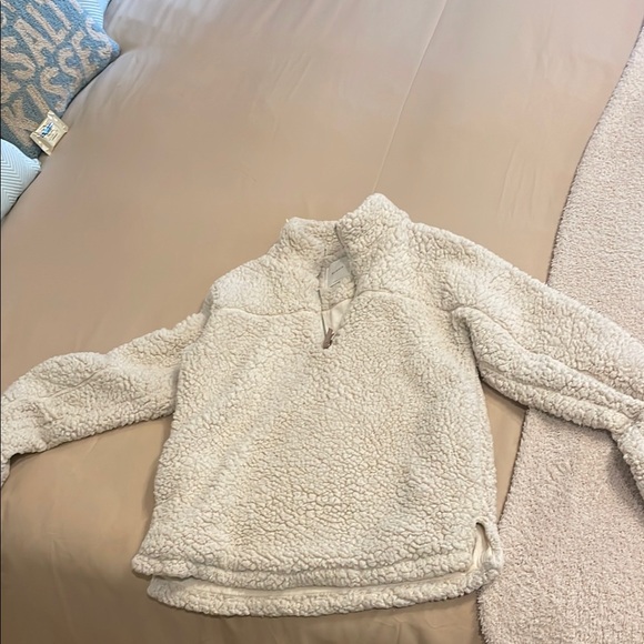 Women's Elodie Cream Sherpa Pullover Jacket - Picture 2 of 6